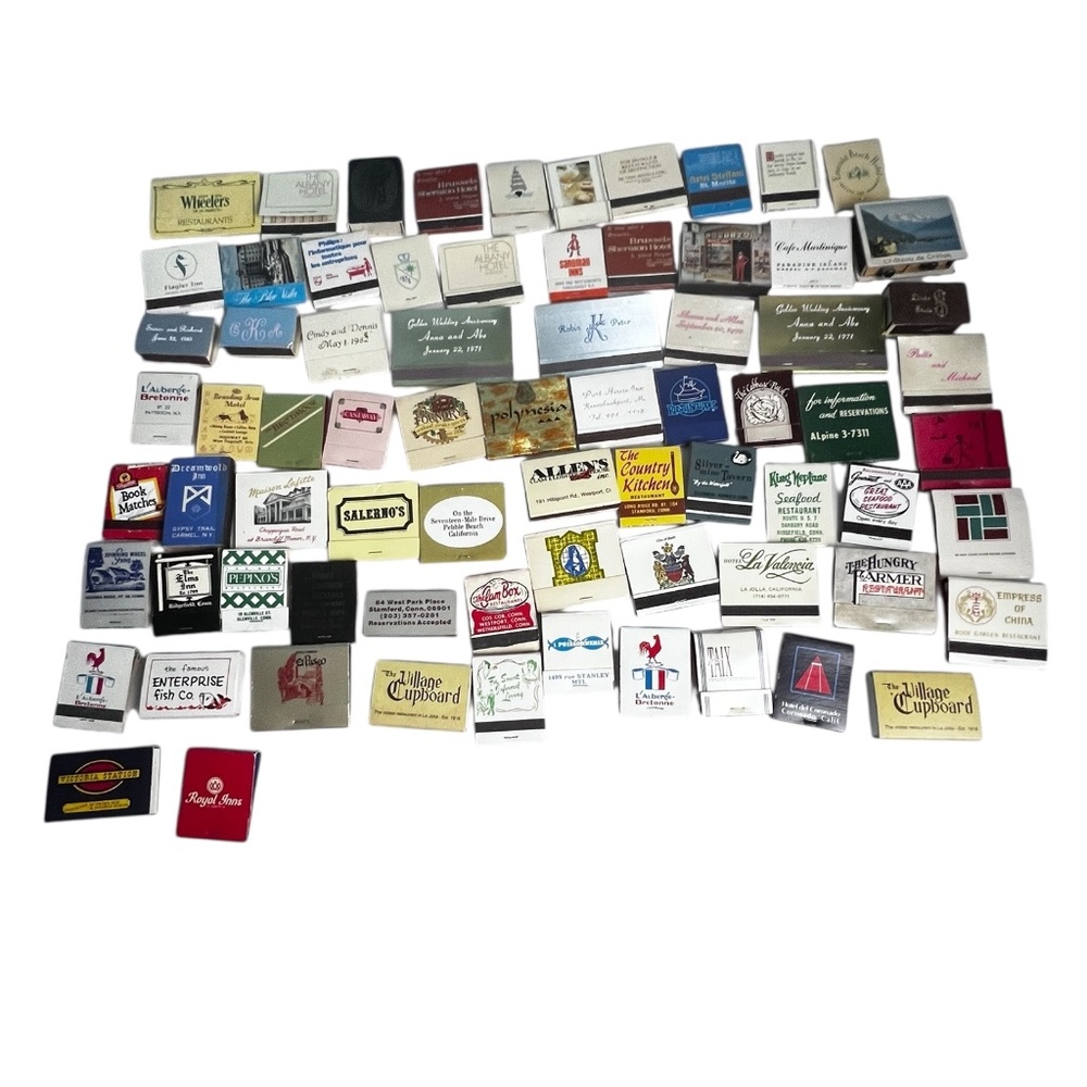 Large Vintage Matchbook Collection Restaurants Hotels Travel USA & International